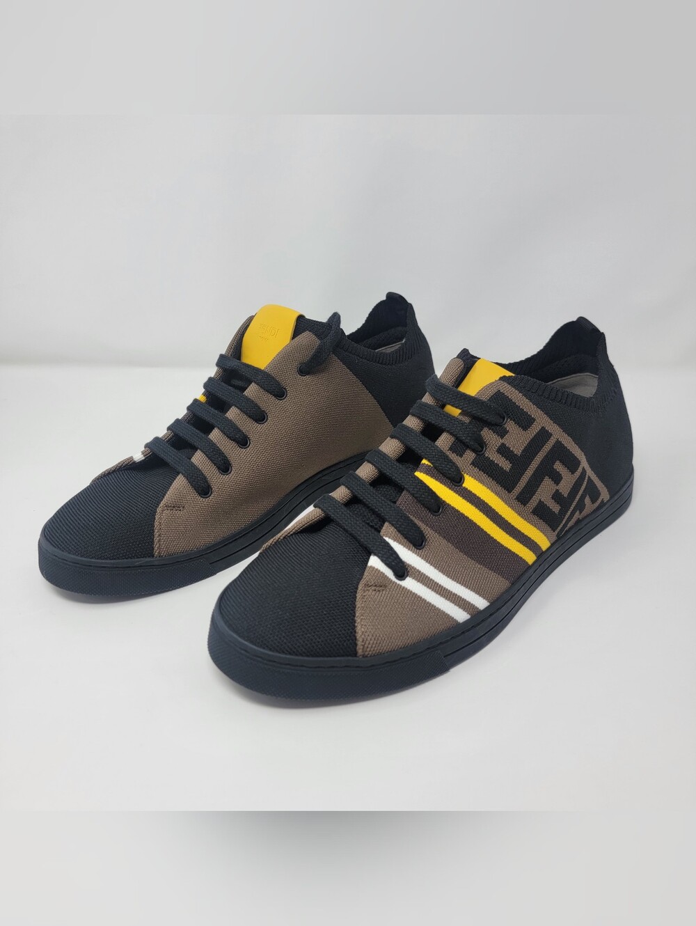 Fendi Stretch Knit and Canvas Low-top Sneakers Size 7 M / 9 W